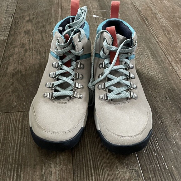 L.L. Bean Vista Hiker II Mid Boots Foam Sea Blue Womens Size 6 Lace Up Suede - Picture 6 of 12